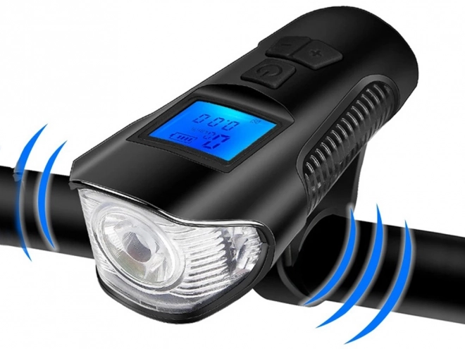 Lumière cycliste multifonction 3 en 1 avec LED, compteur de km et klaxon