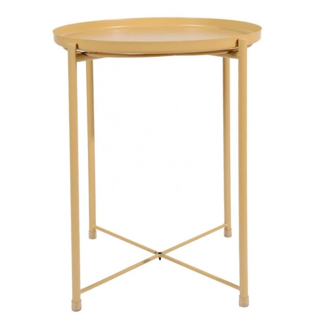 Table ronde en métal de style loft - jaune