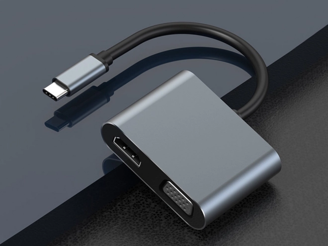 Adaptateur USB-C HDMI 4K VGA Hub avec Power Delivery