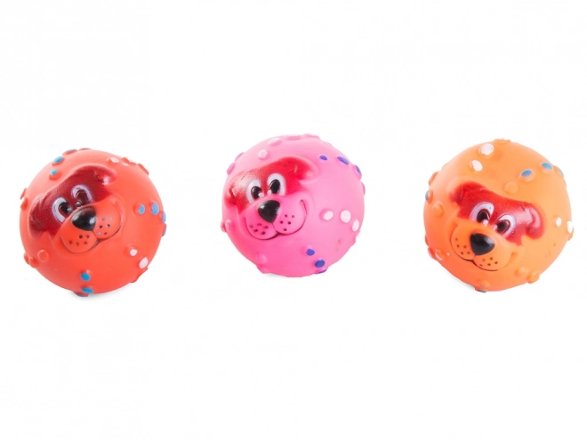 Balle à mâcher sifflante pour chiens en caoutchouc coloré