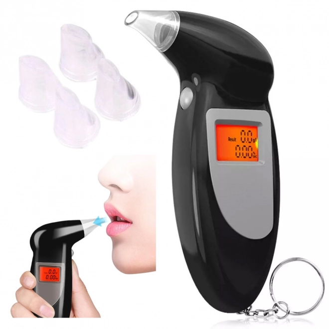 Testeur d'alcool avec écran LCD et embouts interchangeables