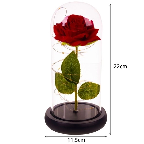 Rose en verre - lumineuse