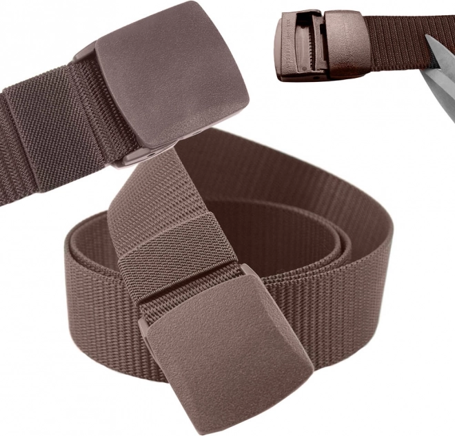 Ceinture tactique en textile avec boucle en plastique, marron