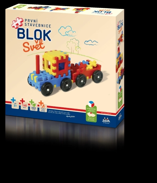 Kit de construction BLOK Monde plastique 146 pièces en boîte 36x34x7cm