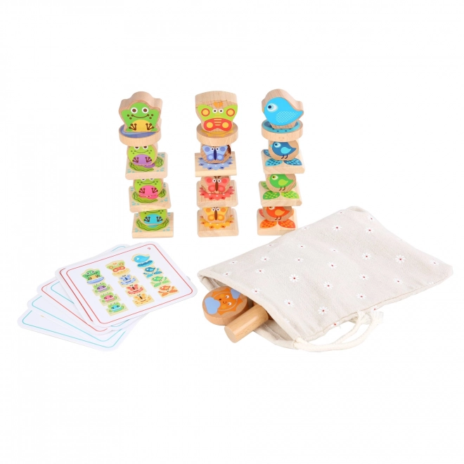 Lucy & Leo Petits amis - jeu d'équilibre en bois avec modèles 33 pièces