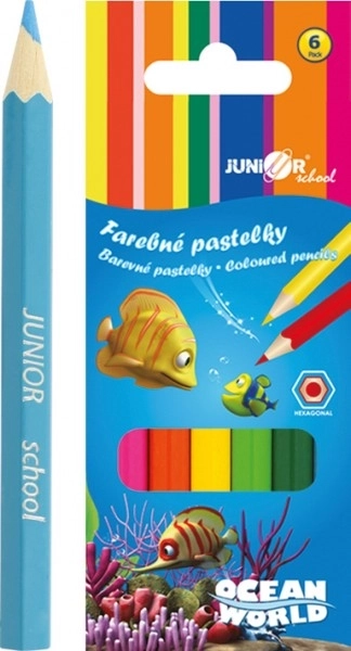 Crayons de couleur Ocean World hexagonaux 6 pcs