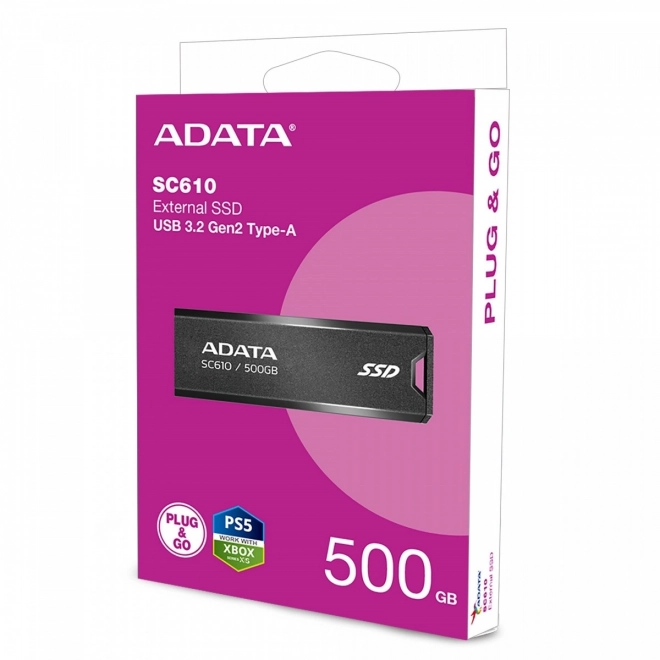 SSD Externe SC610 500G USB3.2A Gen2 Noir