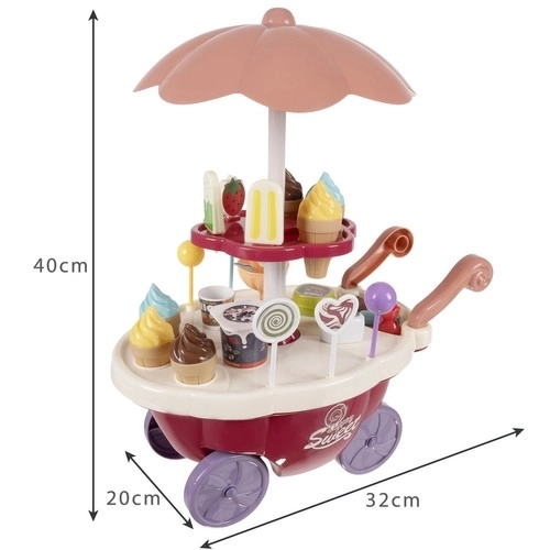 Glacier pour enfants - chariot sur roulettes avec accessoires