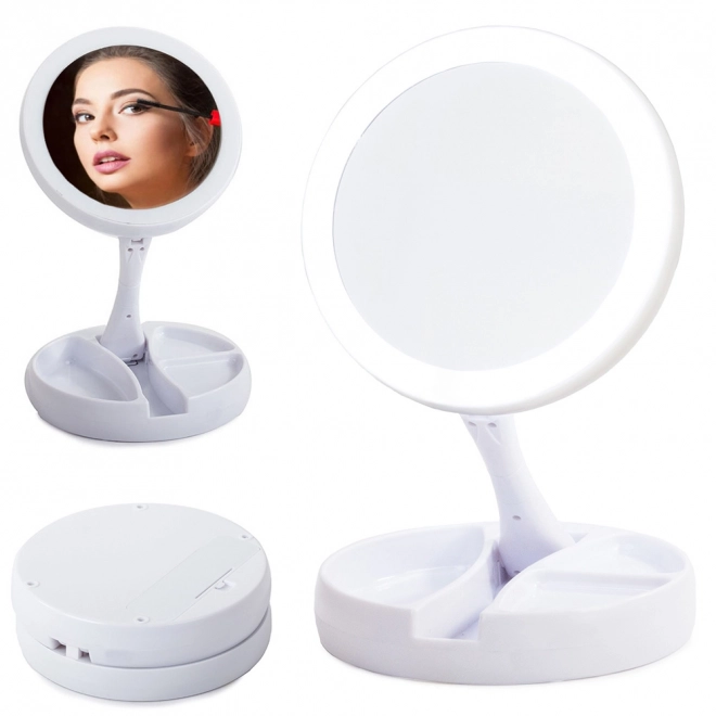Miroir grossissant pivotant illuminé à LED