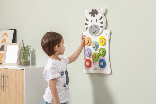 Jeu mural en bois - couleurs et formes