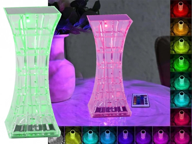 Lampe de chevet en cristal avec LED RGB et télécommande
