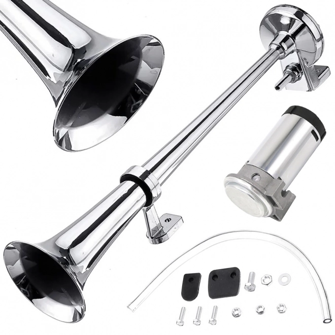 Klaxon pneumatique Chrome avec compresseur 12V