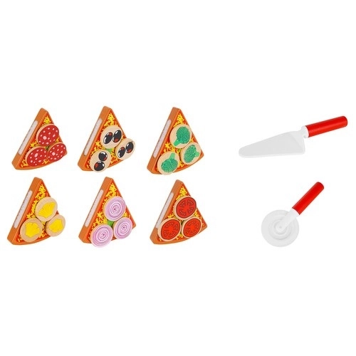 Pizza en bois avec velcro pour enfants