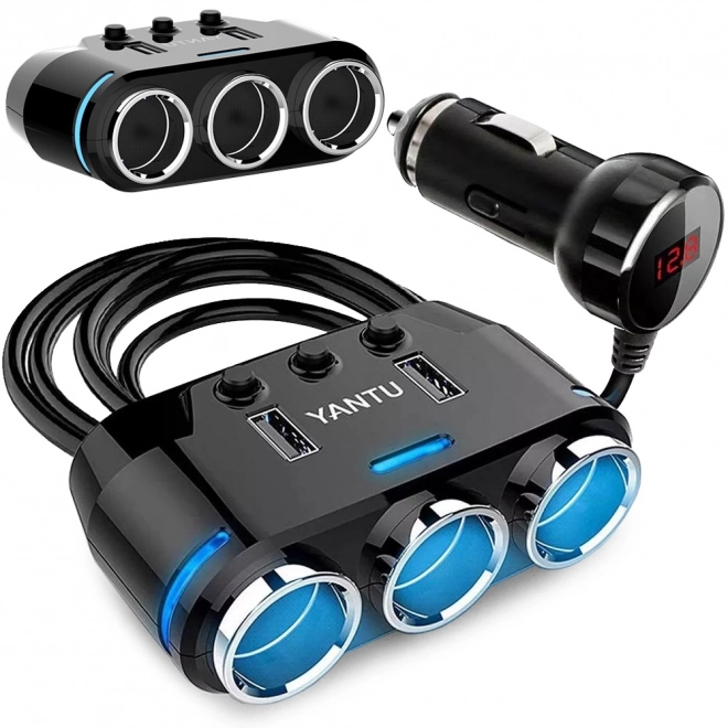 Adaptateur USB pour voiture avec répartiteur d'allume-cigare