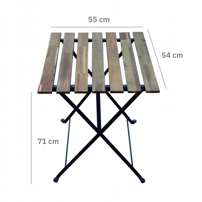 Mobilier de jardin en bois d'acacia - table et 2 chaises