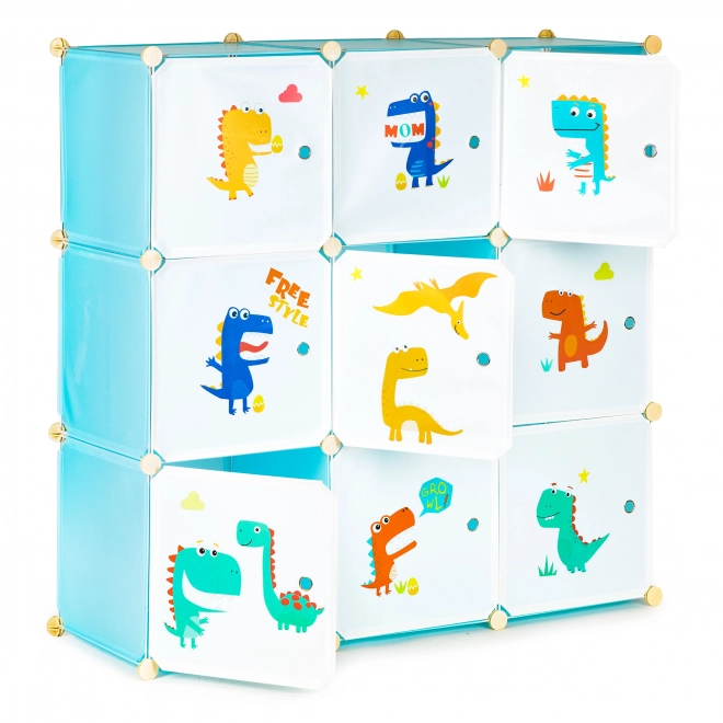 Meuble de rangement pour enfants avec 9 étagères – Dinosaures