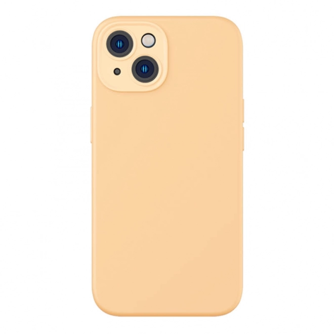 Baseus Étui en gel de silice liquide pour iPhone 14 jaune avec verre trempé et kit de nettoyage – 14 Plus