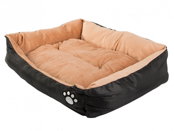 lit noir pour chiens avec rembourrage confortable