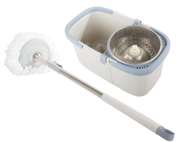 Serpillière rotative avec seau et tampon en microfibre
