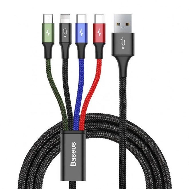 Baseus Câble USB rapide 4 en 1 2xUSB-C / Lightning / Micro 3,5A 1,2m - noir