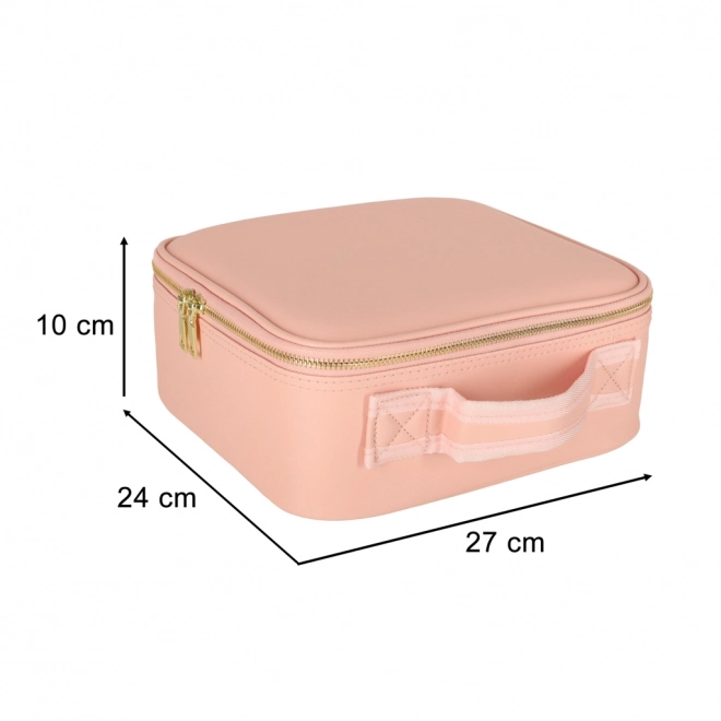 Trousse cosmétique avec miroir LED rose