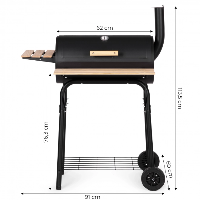 Grand barbecue de jardin avec thermomètre et cheminée
