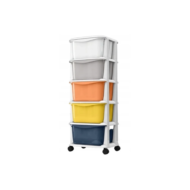 Étagère en plastique sur roulettes, tiroirs de placard, armoire PO08