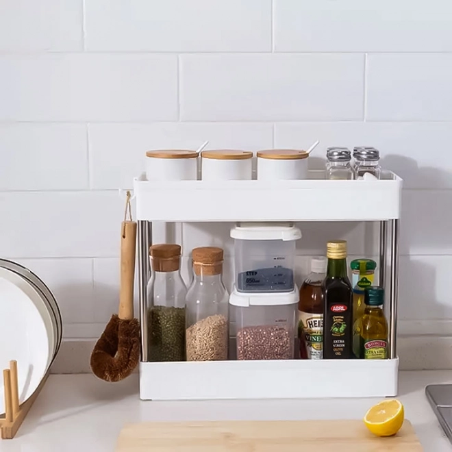 Étagère de salle de bain en plastique avec 4 étagères et roulettes