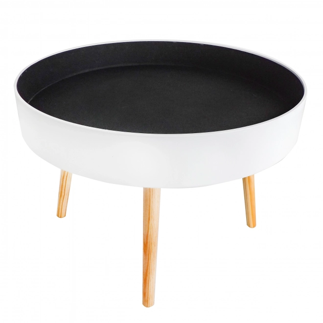 Table basse ronde avec espace de rangement 60 cm