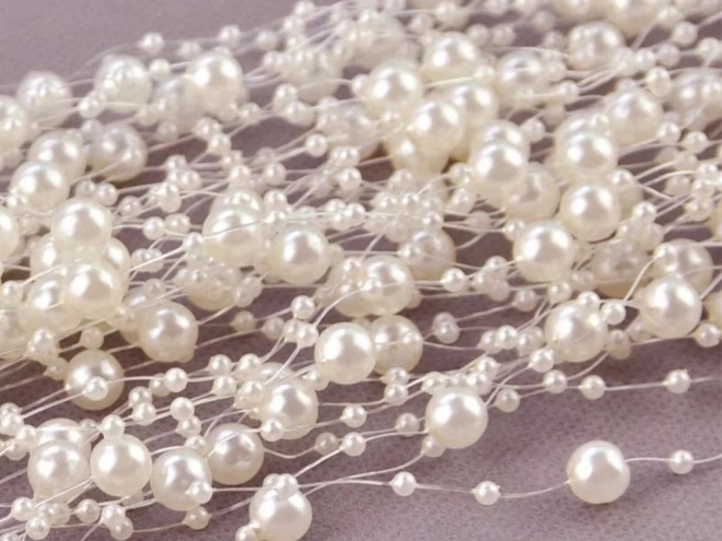 Guirlande de perles blanches pour sapin de Noël
