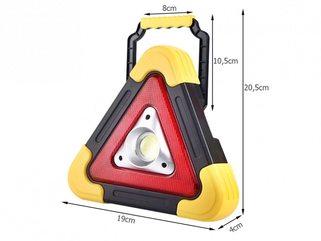 Triangle d'avertissement avec lampe LED et powerbank