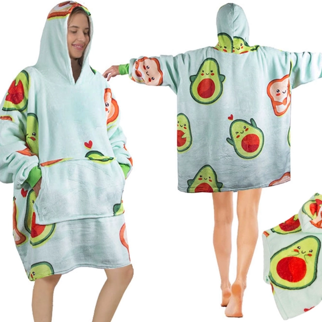 Couverture sweat à capuche oversize chaude motif avocat