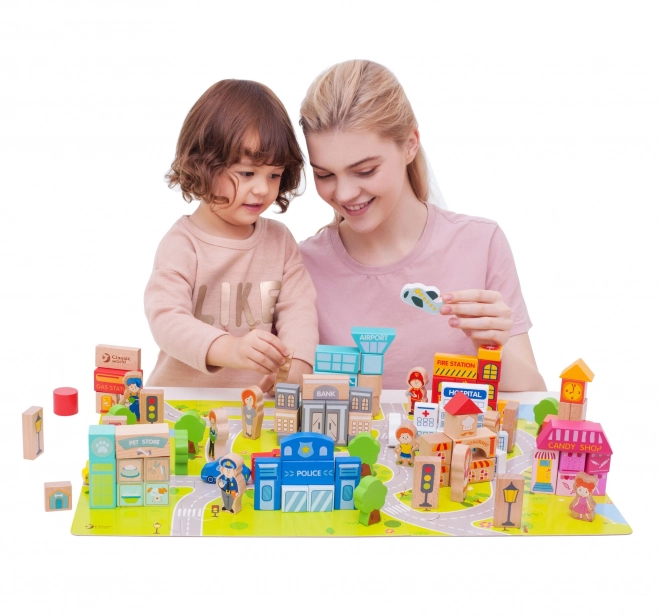 Jeux de construction en bois Construis une ville 120 pcs