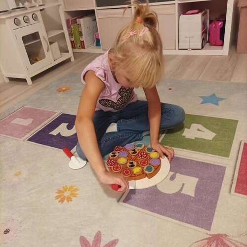 Pizza en bois avec velcro pour enfants