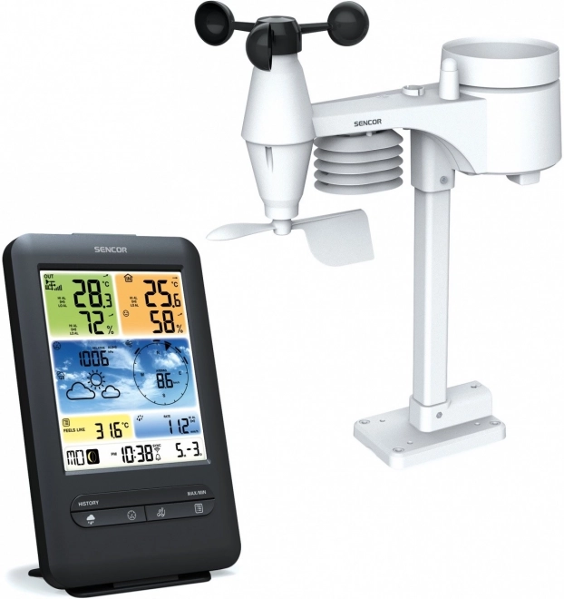 Station météo professionnelle avec capteur WiFi 5 en 1
