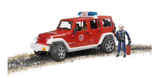 JEEP WRANGLER pompier rouge Bruder avec figurine et accessoires