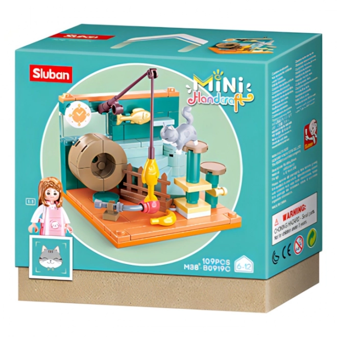 Sluban Mini Construction Coin de Pêche avec Chat