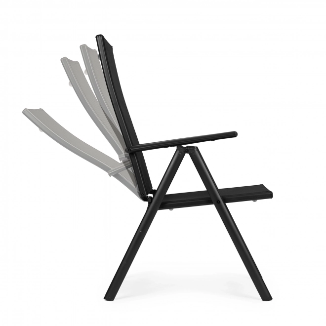 Ensemble de 2 chaises de jardin pliantes en acier avec dossier réglable ModernHome - Noir