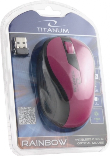 Souris optique sans fil Titanum Rainbow rose