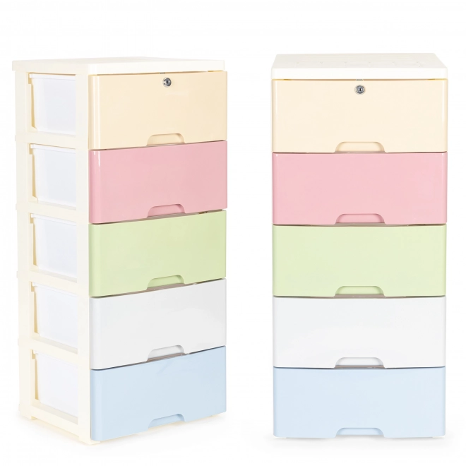 Organisateur d'armoire avec 5 tiroirs coulissants et pieds à roulettes