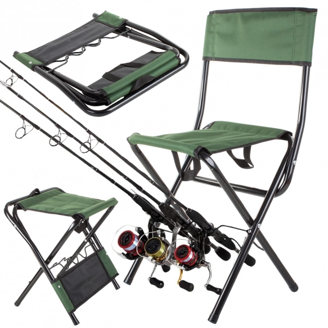 Dossier de chaise de pêche avec porte-canne
