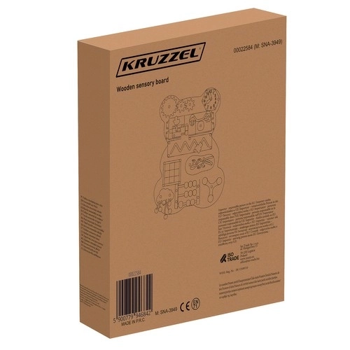 Tableau sensoriel en bois Ours Kruzzel