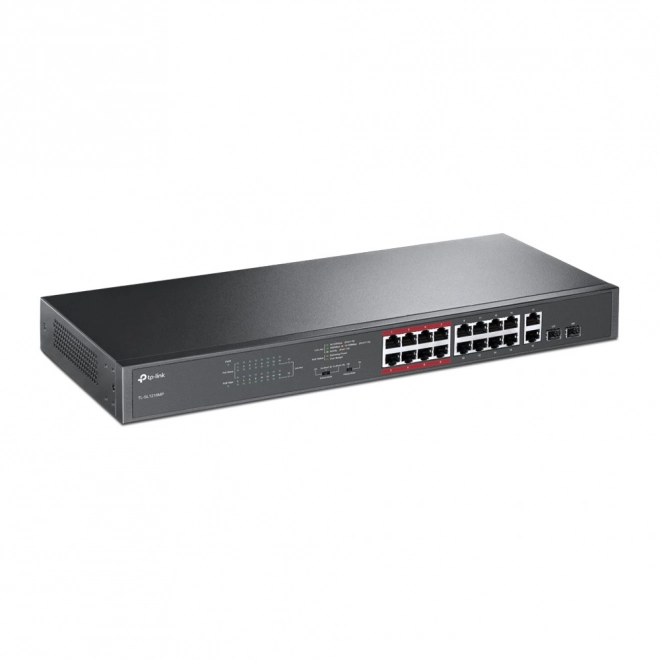 Commutateur PoE+ 16 ports TL-SL1218MP avec ports RJ45 gigabit et logements SFP