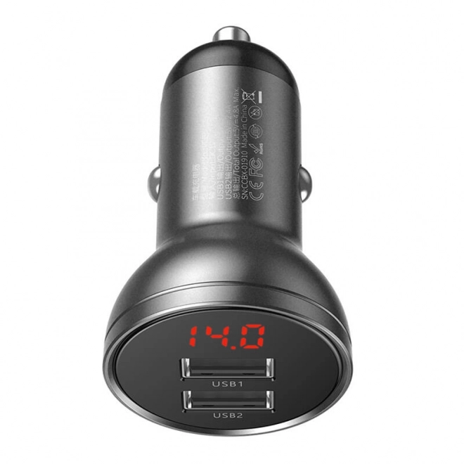 Chargeur de voiture Baseus avec écran 2x USB