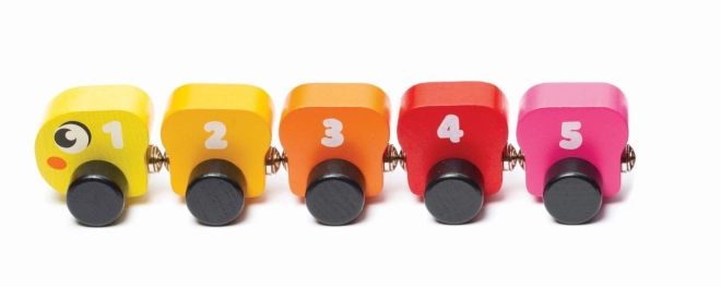 CUBIKA 15399 Chenille colorée avec chiffres - jouet en bois avec aimants 10 pièces