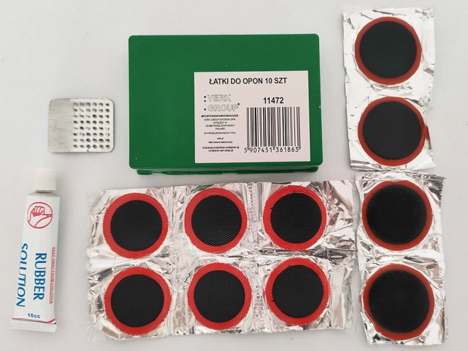 Kit de réparation de vélo avec colle pour chambre à air