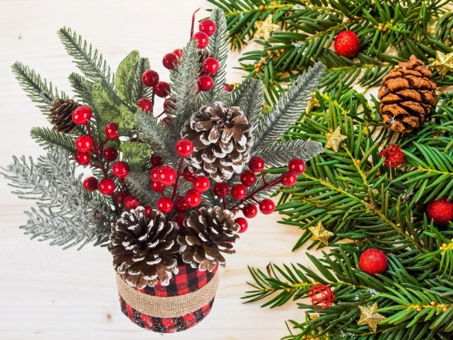 Décoration de table de Noël avec roseau
