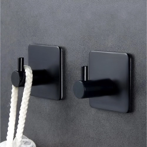 Crochet de salle de bain auto-adhésif loft noir