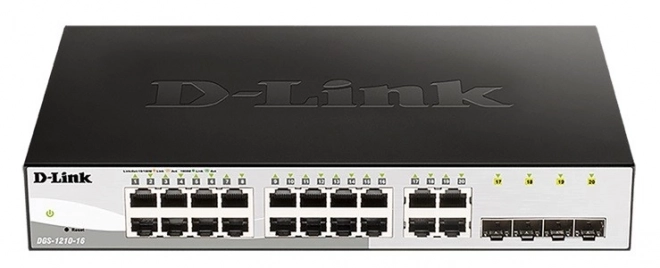 Switch Gigabit D-Link DGS-1210-16 avec 16 ports GE et 4 SFP