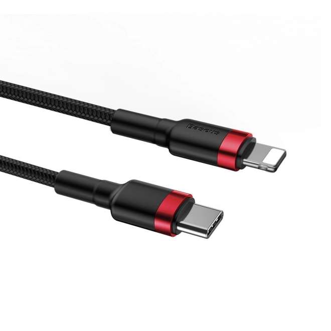 Câble Baseus Cafule USB-C vers Lightning 18W rouge-noir